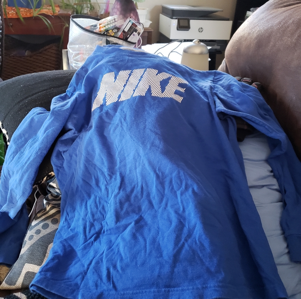 Boys Blue Nike Long-sleeved Shirt